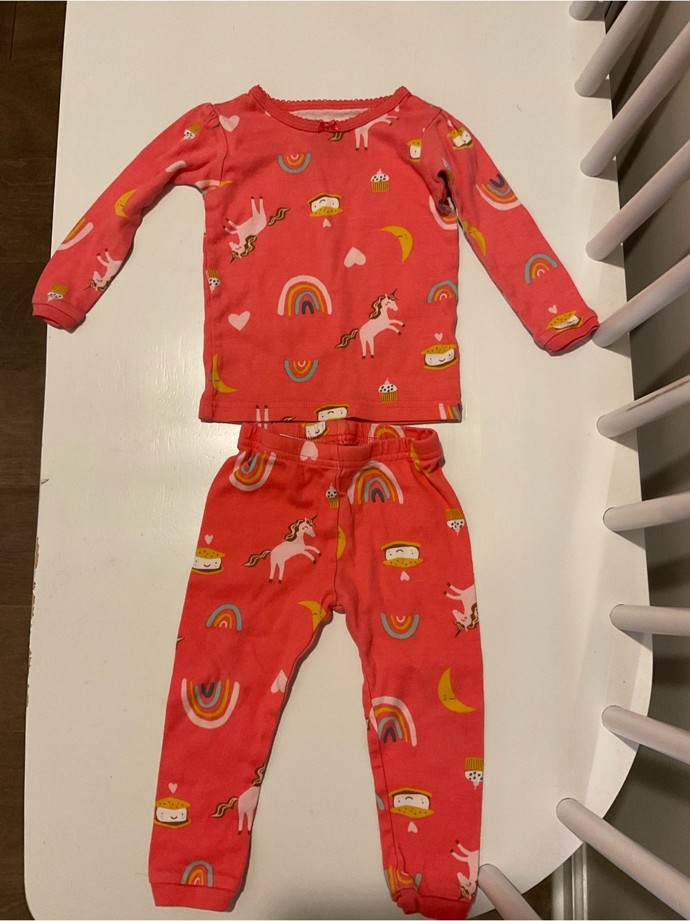 Just One You By Carter's Pink Whimsical Graphic Print Pajama Set Size 12 Months